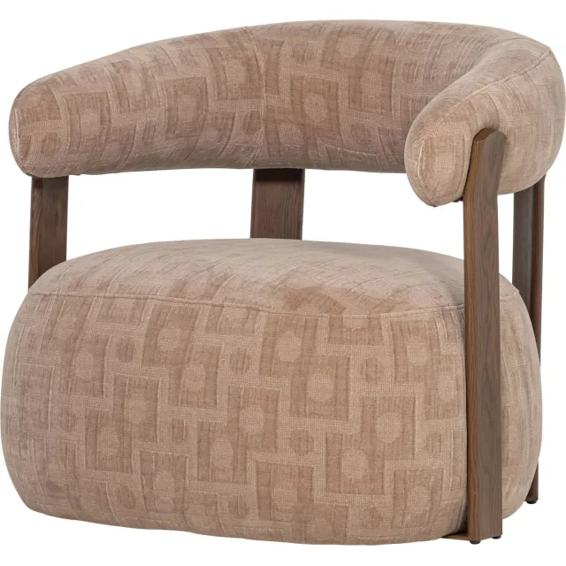 WOOOD Foon Fauteuil - Structuurstof - Bruin - 78x82x73 sand