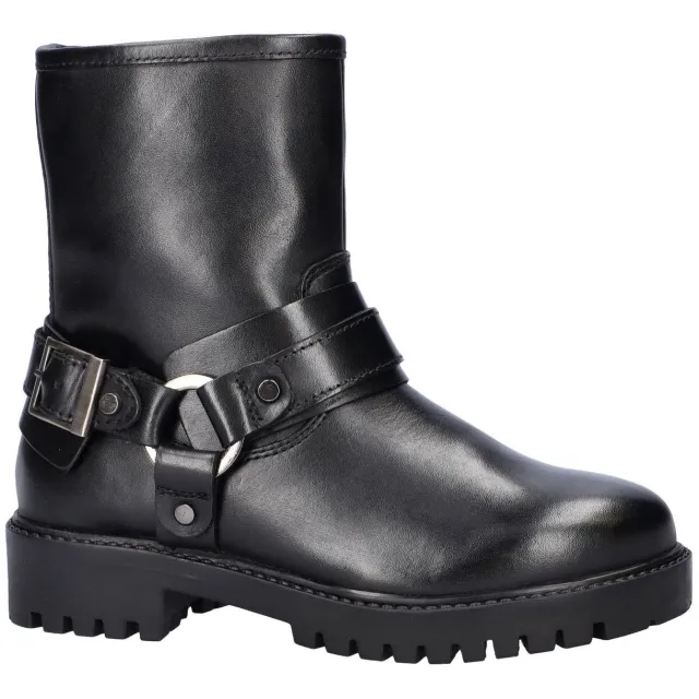 Nelson Kids leren bikerboots zwart