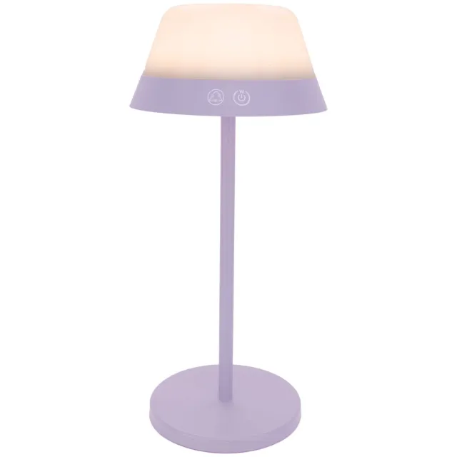 Eglo Meggiano Tafellamp - Aanraakdimmer - Draadloos - 32 cm - Lila|Wit - Instelbaar RGB & wit licht - Oplaadbaar - Buiten en Binnen
