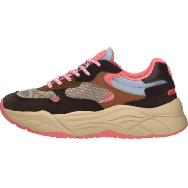 Scotch & Soda Celeste lage sneakers donkerbruin