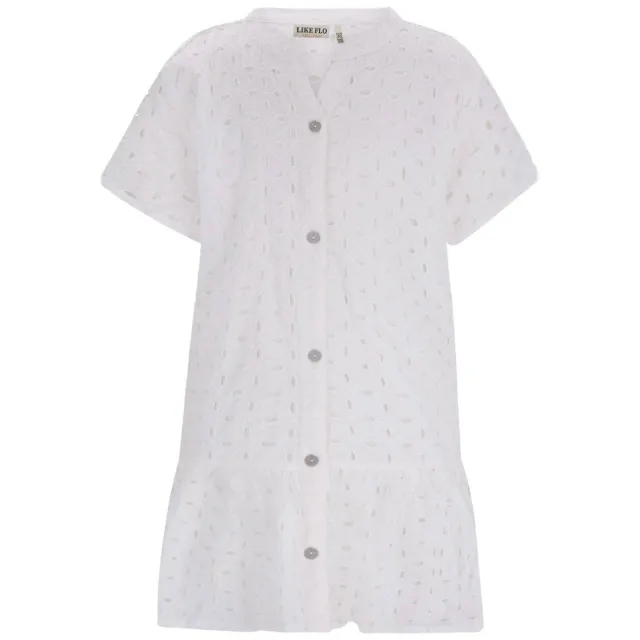 Like Flo A-lijn jurk broderie wit