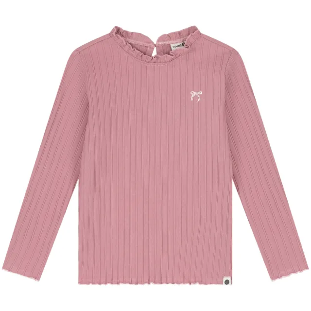 Stains&Stories longsleeve met ruches roze