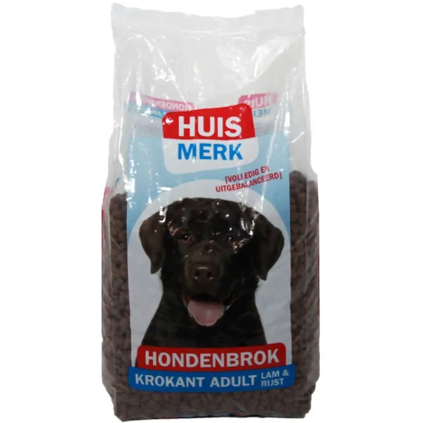 Huismerk Hondenbrok Adult met lam & rijst hondenvoer 10 kg