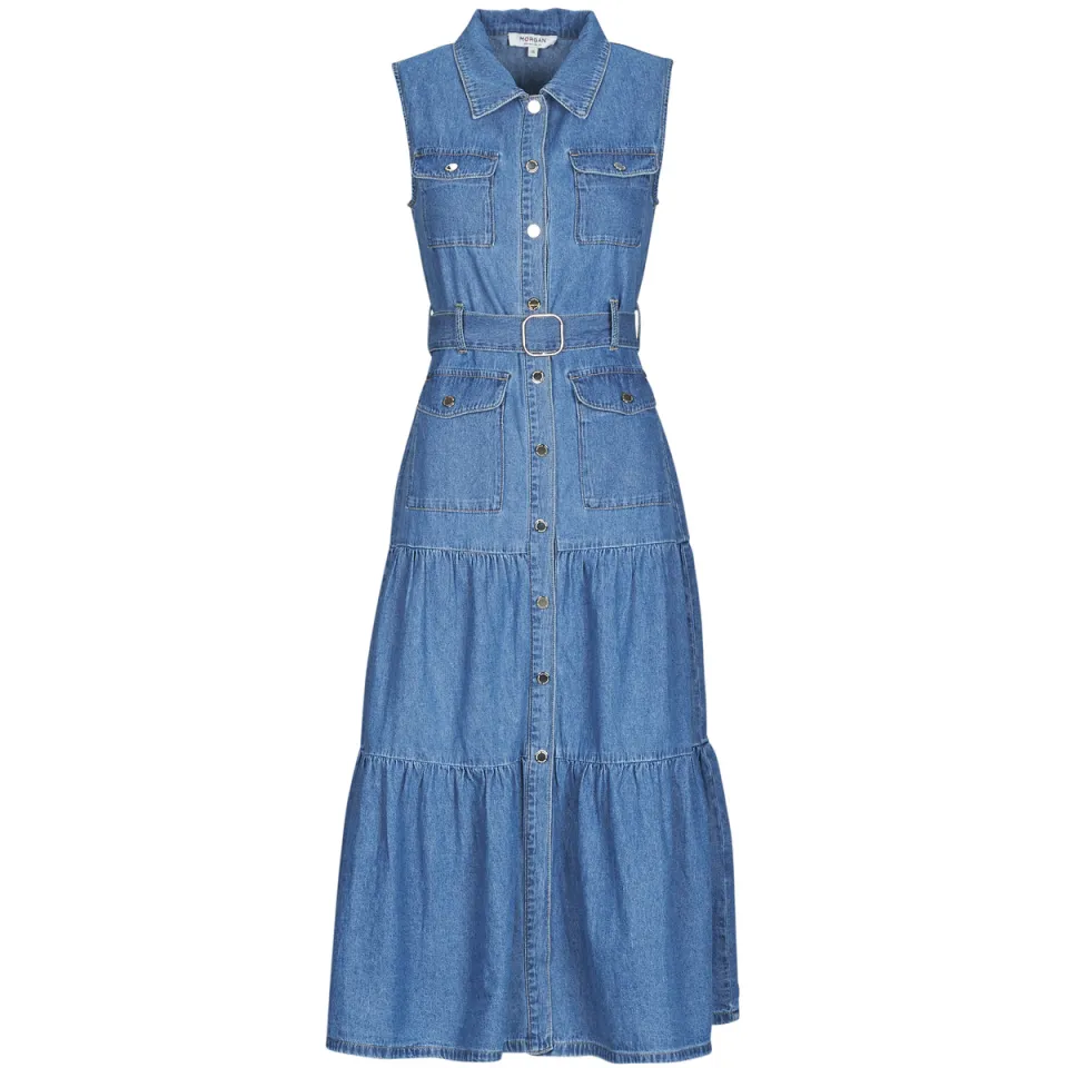 Morgan denim blousejurk medium blue, foto 2