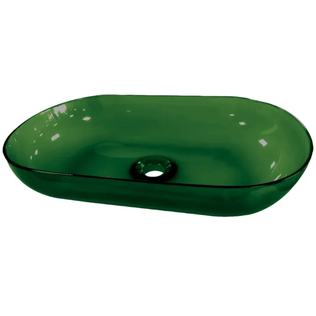 Best Design Waskom Best Design Opbouw 54x34x12 cm Resin Transparant Emerald Groen
