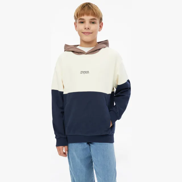 s.Oliver sweater - ecru Ecru/donkerblauw/bruin