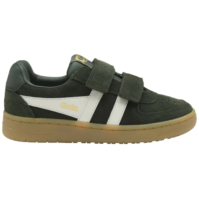 Gola Hawk Strap leren suède sneakers - donkergroen/wit
