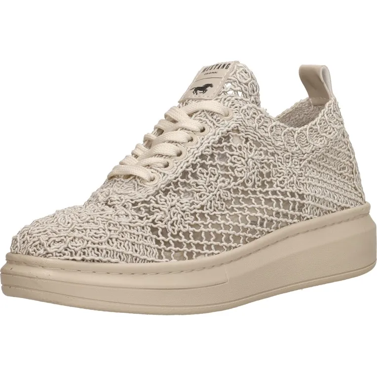Mustang 1468301 lage sneakers beige, foto 3