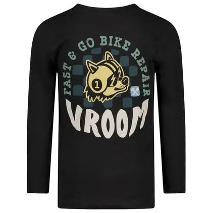 Sturdy rechtvallende longsleeve met backprint antraciet, foto 3