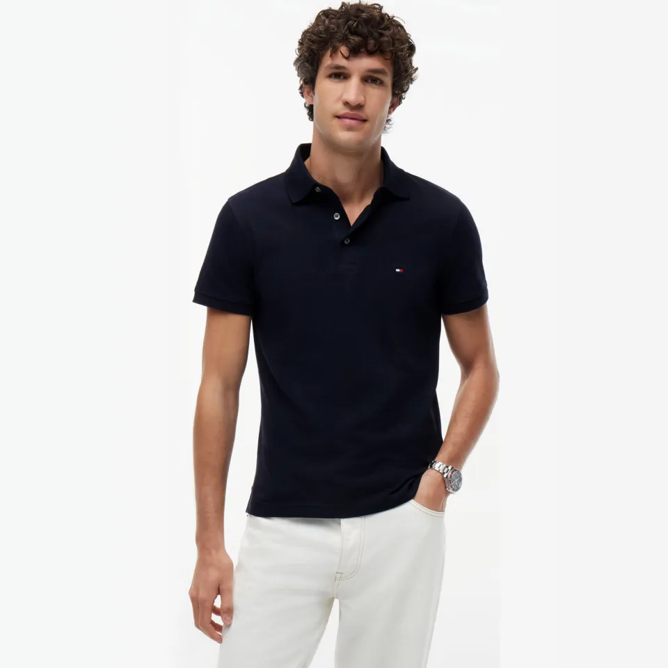 Tommy Hilfiger slim polo donkerblauw, foto 3