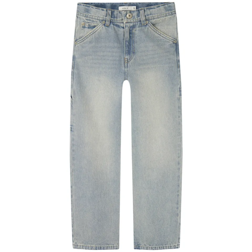 NAME IT KIDS straight fit jeans vintage light blue denim, foto 2