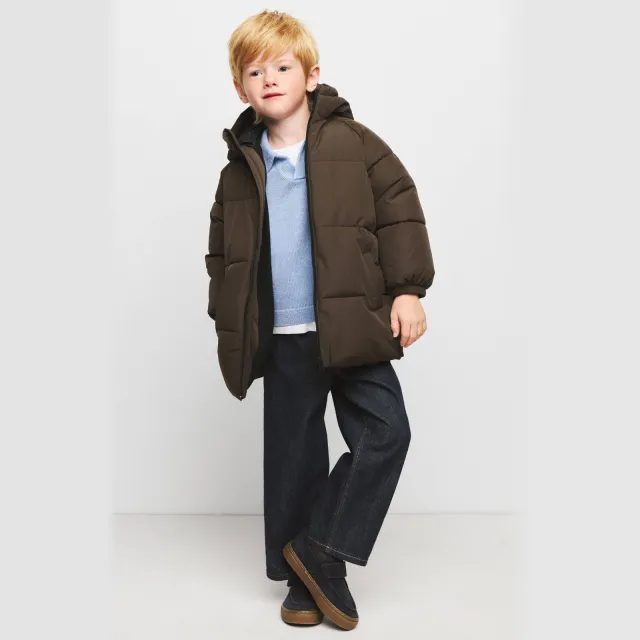 Mango Kids gewatteerde winterjas - bruin