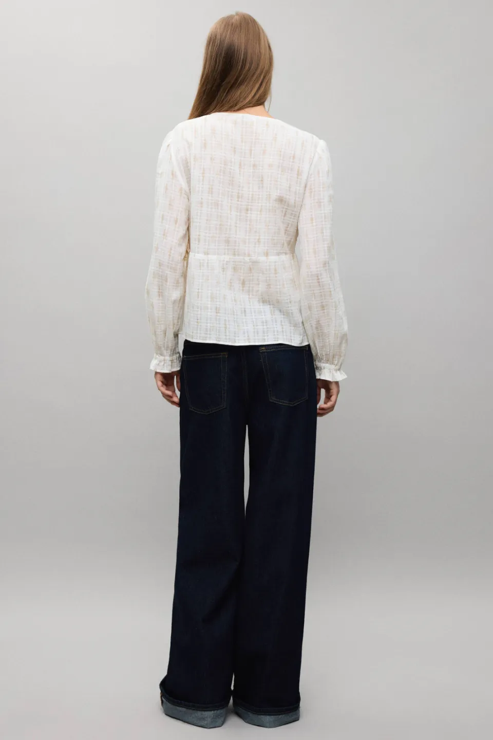 Mango Teen blouse met smockwerk wit, foto 4