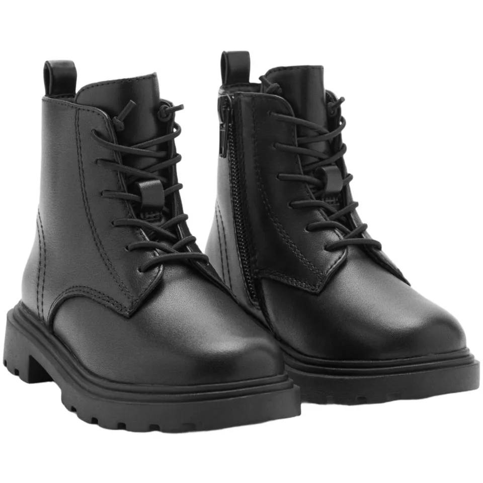 Mango Kids leren enkelboots met profielzool - zwart, foto 4