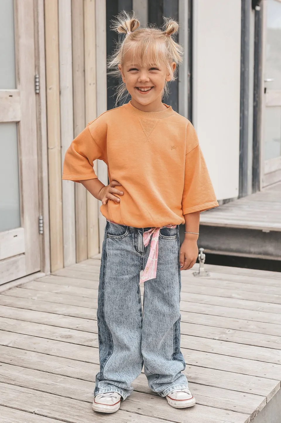 Your Wishes wide leg jeans light blue denim