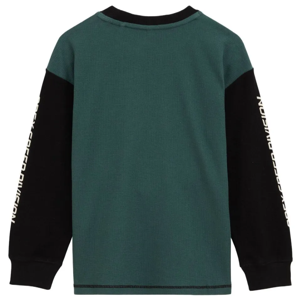 WE Fashion Bad Boys katoenen gebreide trui met tekst - groen/zwart, foto 3