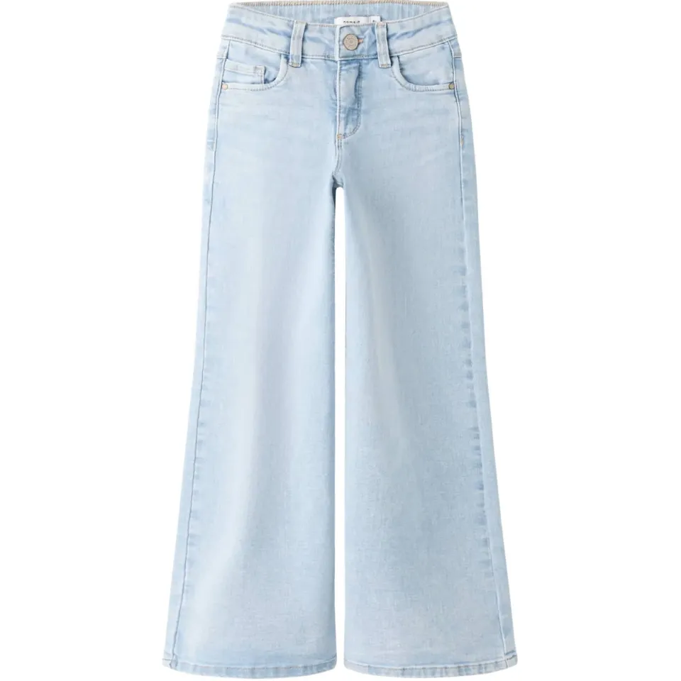 NAME IT KIDS wide leg jeans light blue denim, foto 2