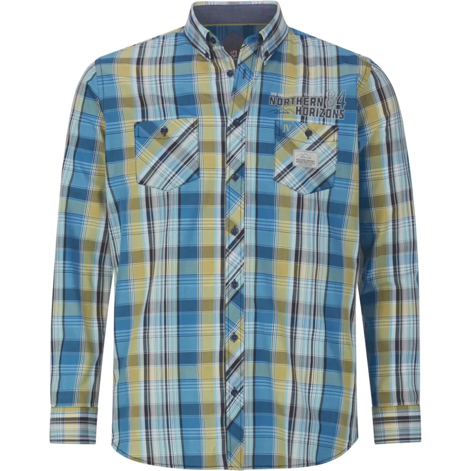 Jan Vanderstorm casual overhemd JORHEIM Plus blauw, foto 2