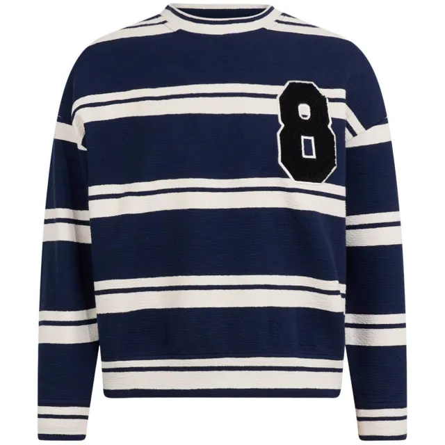 Shoeby oversized gestreepte sweater - donkerblauw Donkerblauw/wit