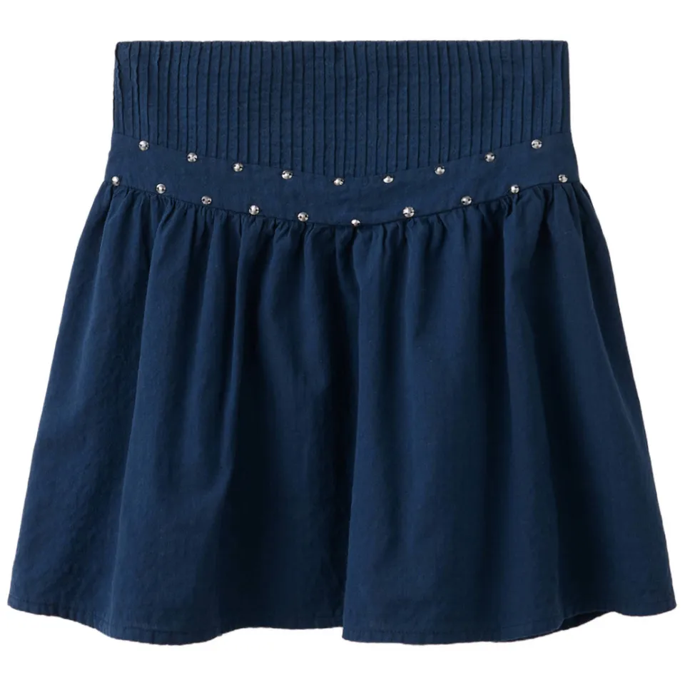 Mango Kids korte A-lijn rok met studs marineblauw, foto 2