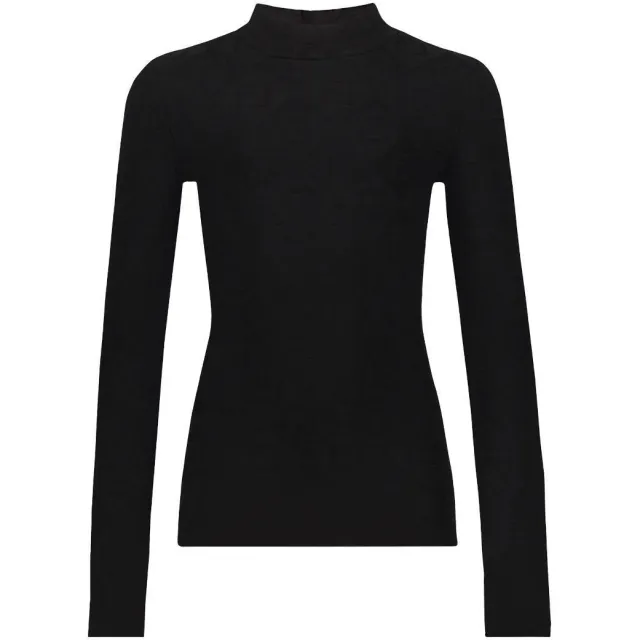 Frankie&Liberty aansluitende longsleeve met opstaande kraag zwart