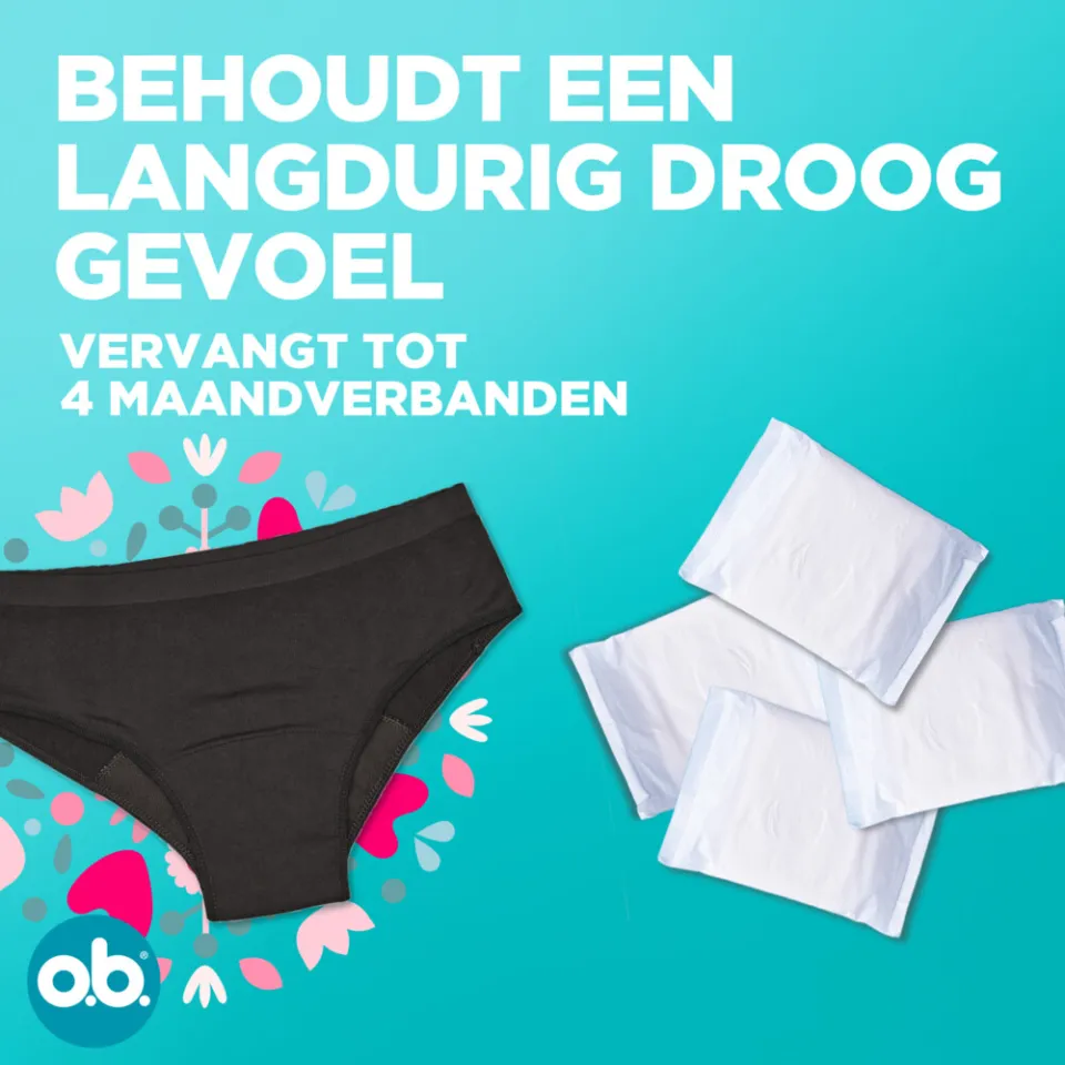 OB o.b. menstruatieondergoed Classic zwart