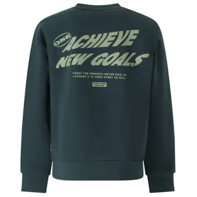 Retour Jeans rechtvallende sweater met backprint - donkergroen Backprint, foto 2