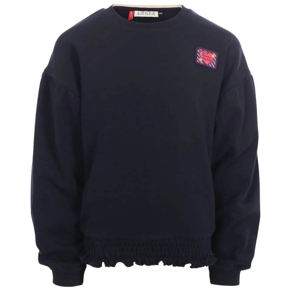 LOOXS little rechtvallende sweater met backprint - donkerblauw, foto 2