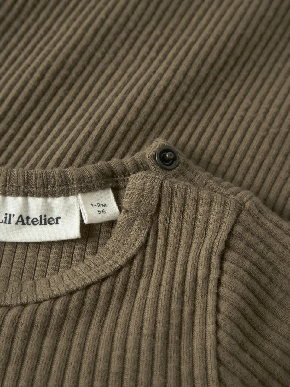 Lil' Atelier BABY romper - bruin Jongens Stretchkatoen Ronde hals, foto 3