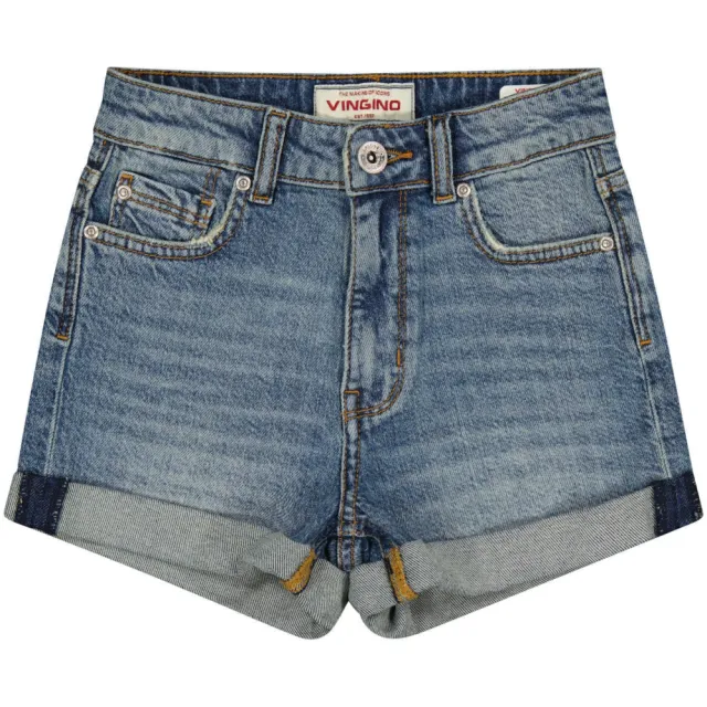 Vingino regular waist short middenblauw denim
