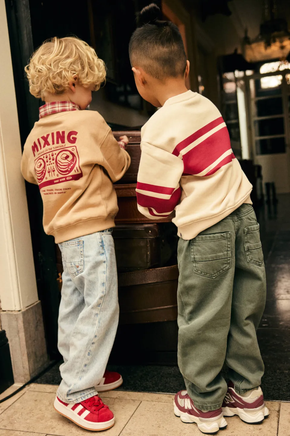 Daily7 oversized sweater met backprint - beige, foto 4