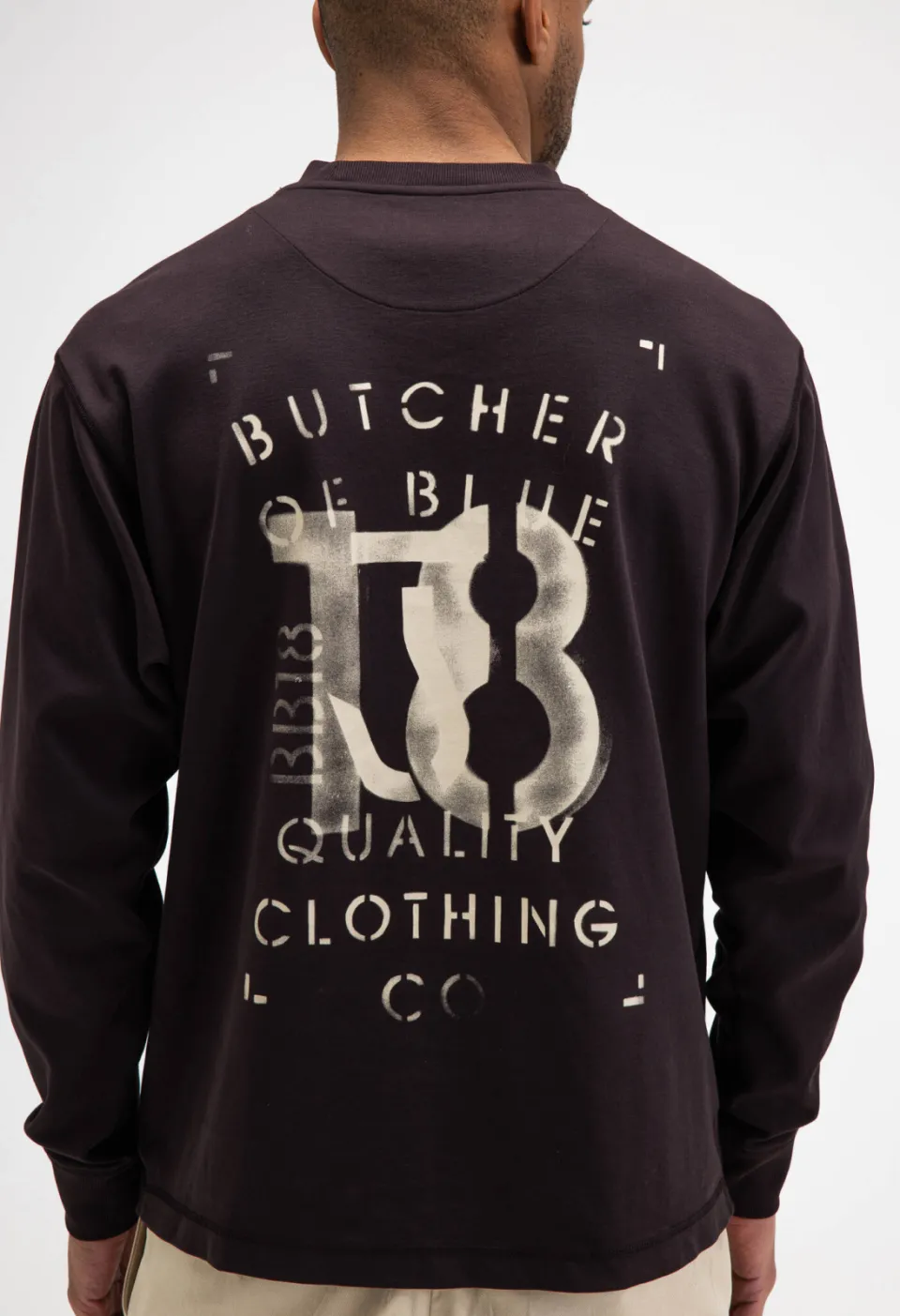 Butcher of Blue relaxed fit longsleeve met backprint en logo - topaz bruin, foto 5