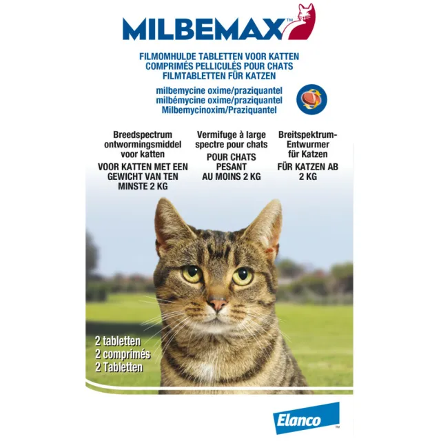 Milbemax Ontworming Tabletten Kat 2 - 8 kg 2 tabletten
