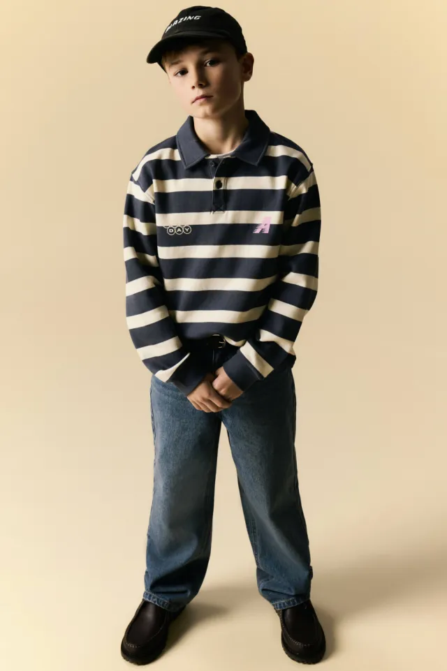 NAME IT KIDS gestreepte sweater - antraciet Antraciet/ecru