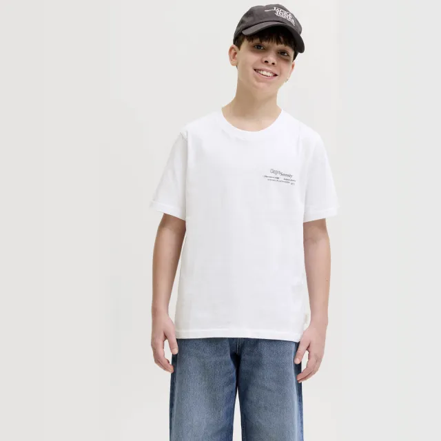 Jack & Jones junior t-shirt met backprint wit