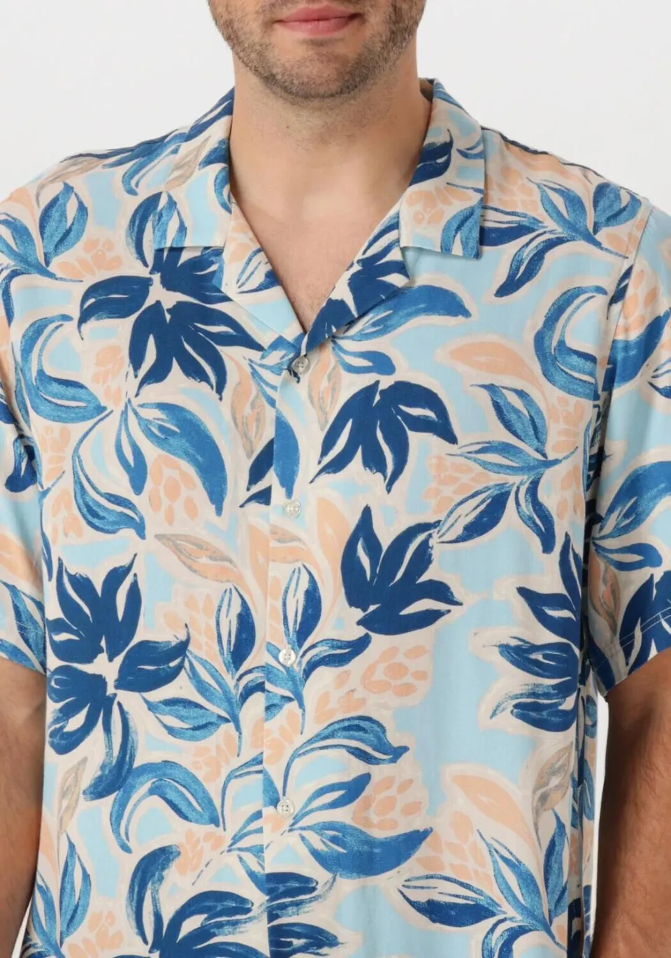 Shiwi Heren Overhemden Men Vic Short Sleeve Shirt Floral Leafs - Multi, foto 4