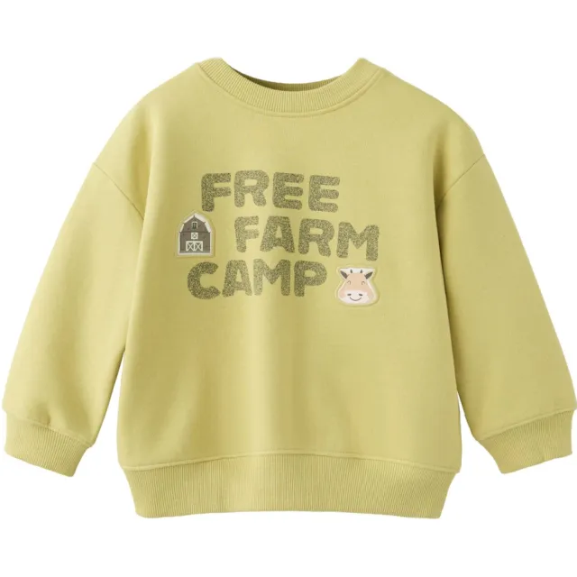 Mango Kids sweater met tekst - limegroen