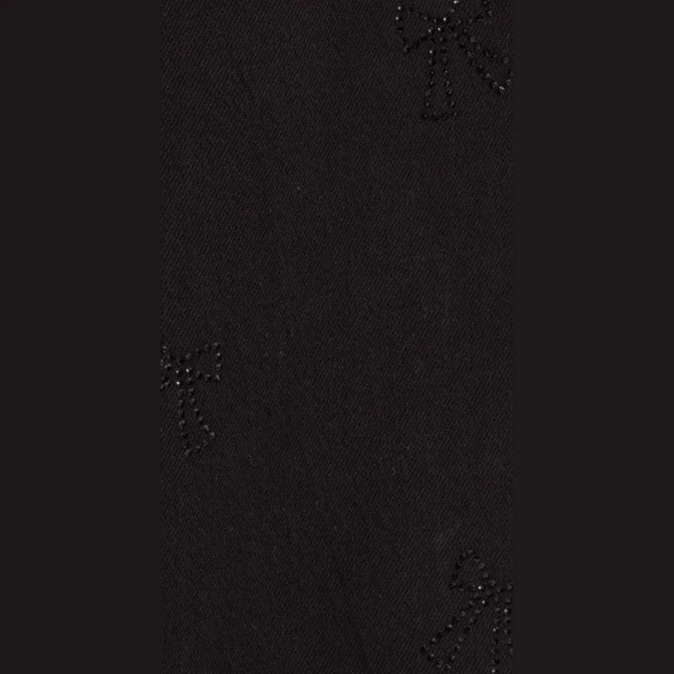 WE Fashion wide leg jeans met strass-steentjes - black denim, foto 6