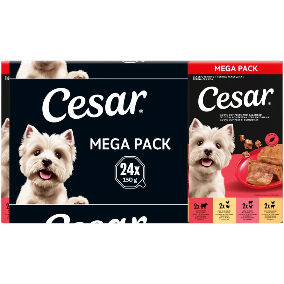 Cesar Classic Mix natvoer hond paté megapack 24 x 150 g, foto 2