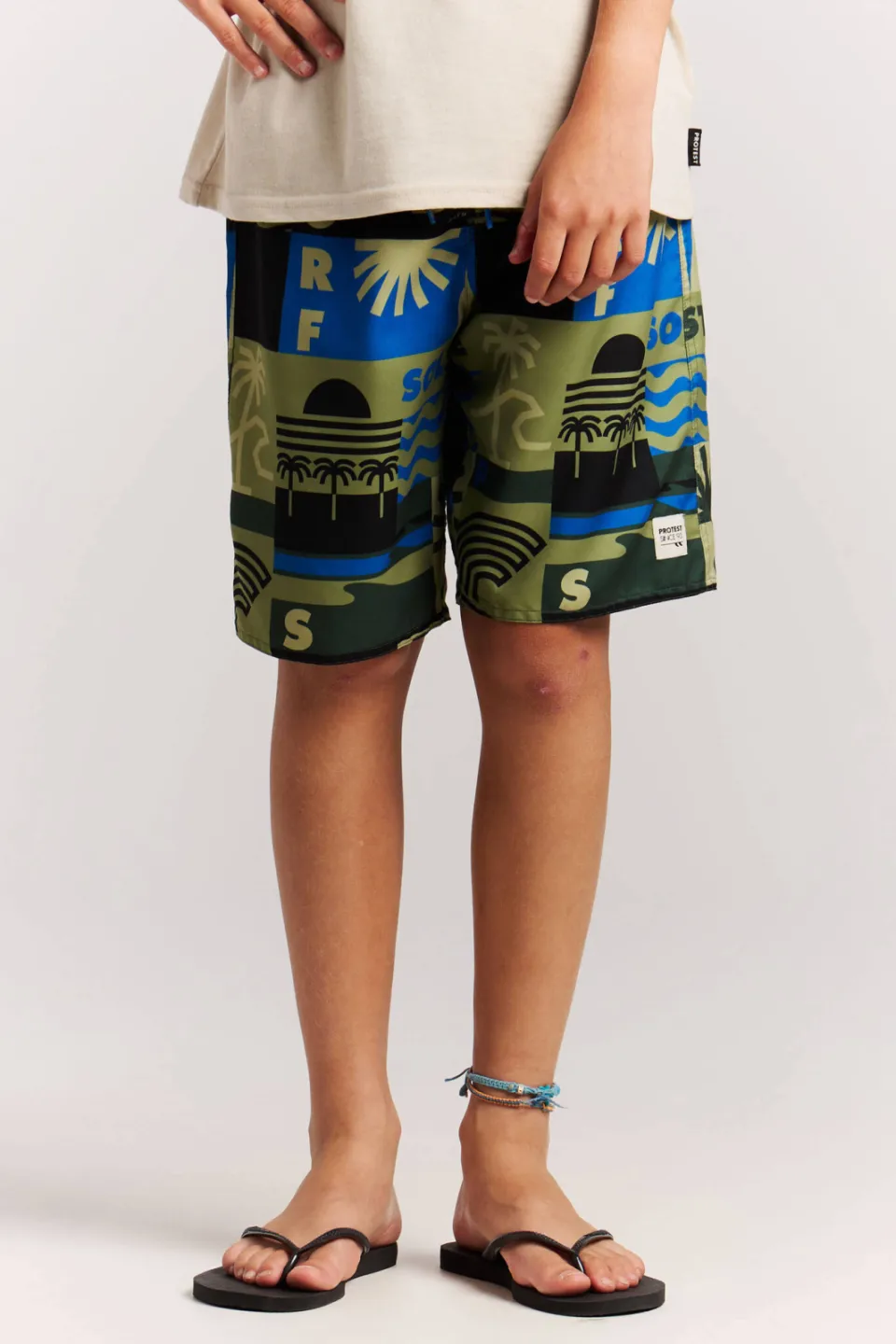 Protest zwemshort PRTTONNY JR olijfgroen/blauw, foto 5