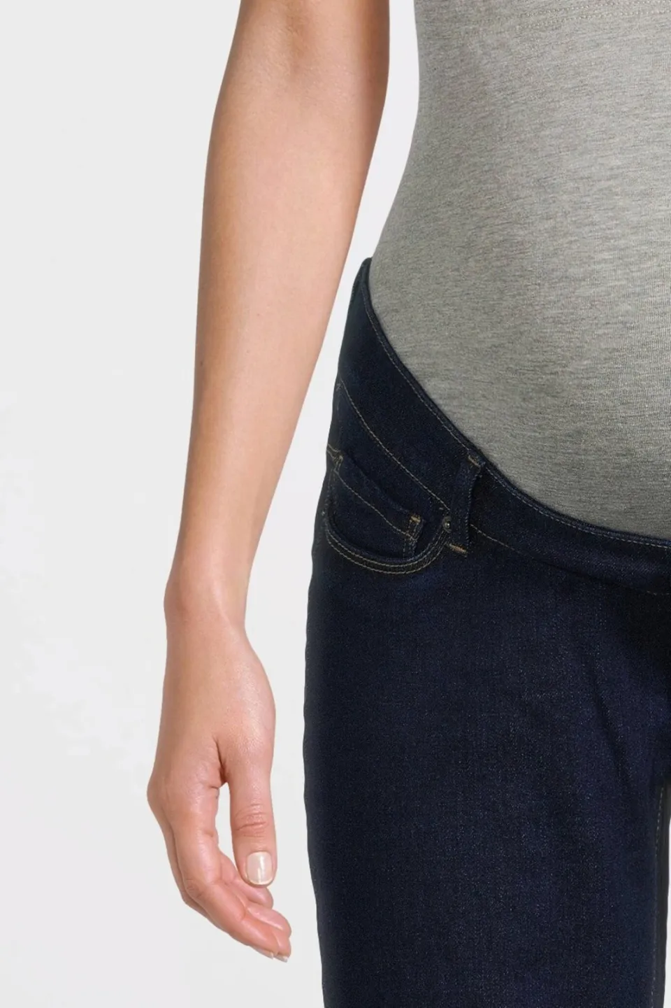 Only MATERNITY high waist zwangerschaps flared jeans dark blue denim, foto 5