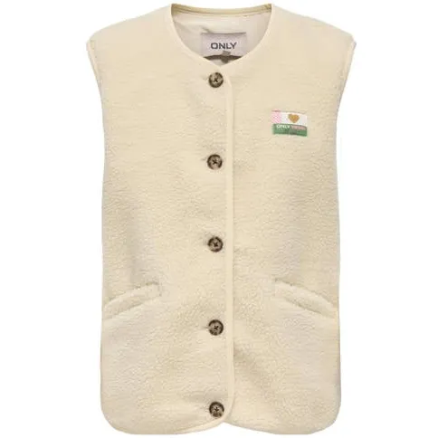 Only KIDS ONLY GIRL teddy gilet ecru Effen | Gilet van ONLY