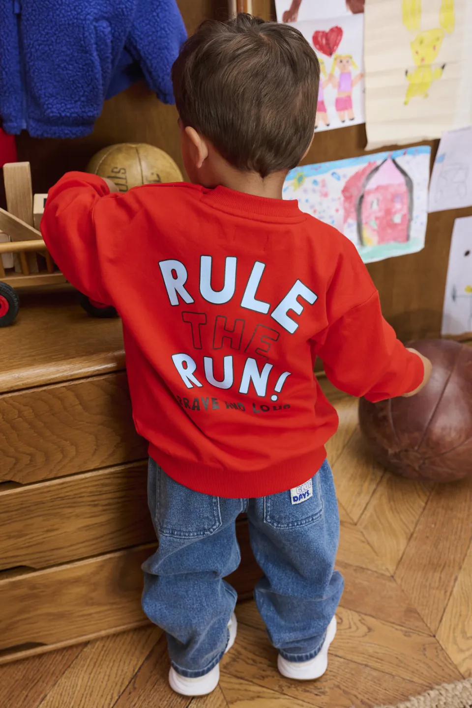 Z8 mini sweater Deen met backprint rood, foto 8
