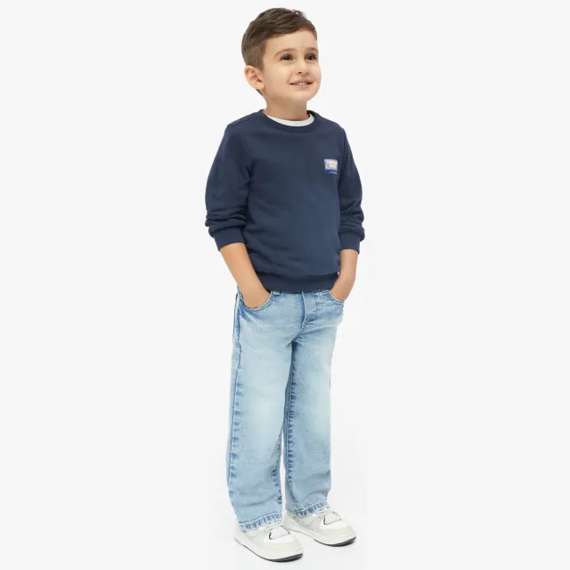 s.Oliver sweater met backprint - donkerblauw