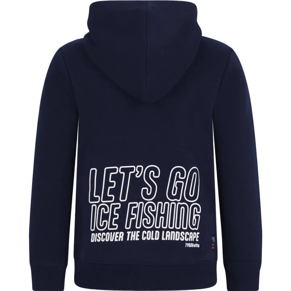 TYGO & vito hoodie met backprint - donkerblauw, foto 3