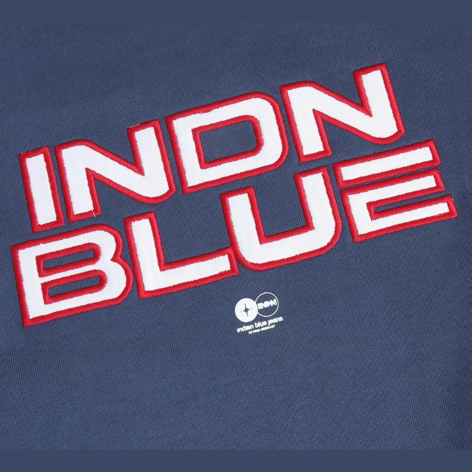 Indian Blue Jeans rechtvallende hoodie met backprint - donkerblauw/grijs, foto 6