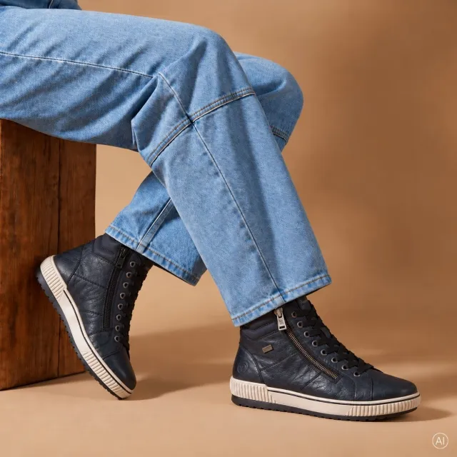 Remonte veterboots blauw
