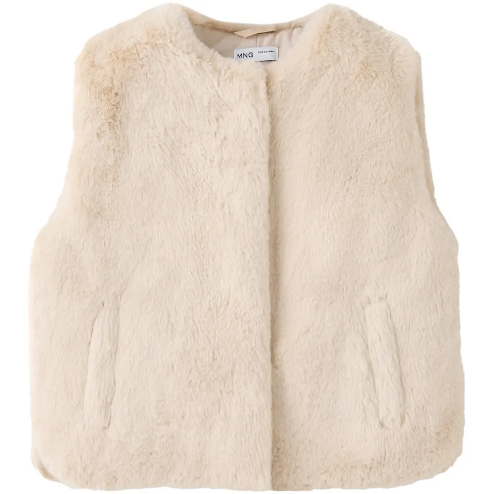 Mango Kids imitatiebont gilet - beige, foto 3