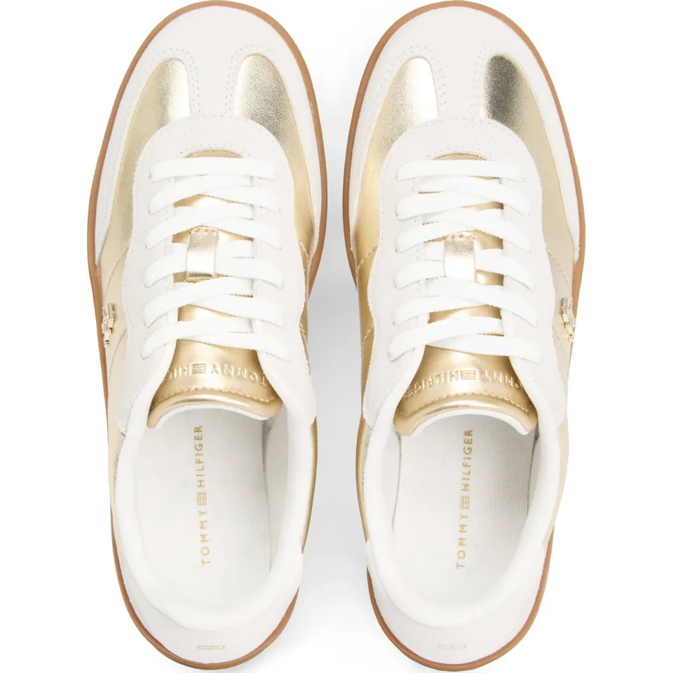 Tommy Hilfiger leren sneakers goud, foto 4