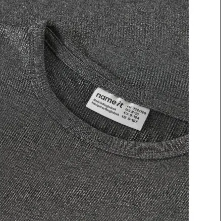 NAME IT KIDS rechtvallende longsleeve met glitters grijs, foto 2